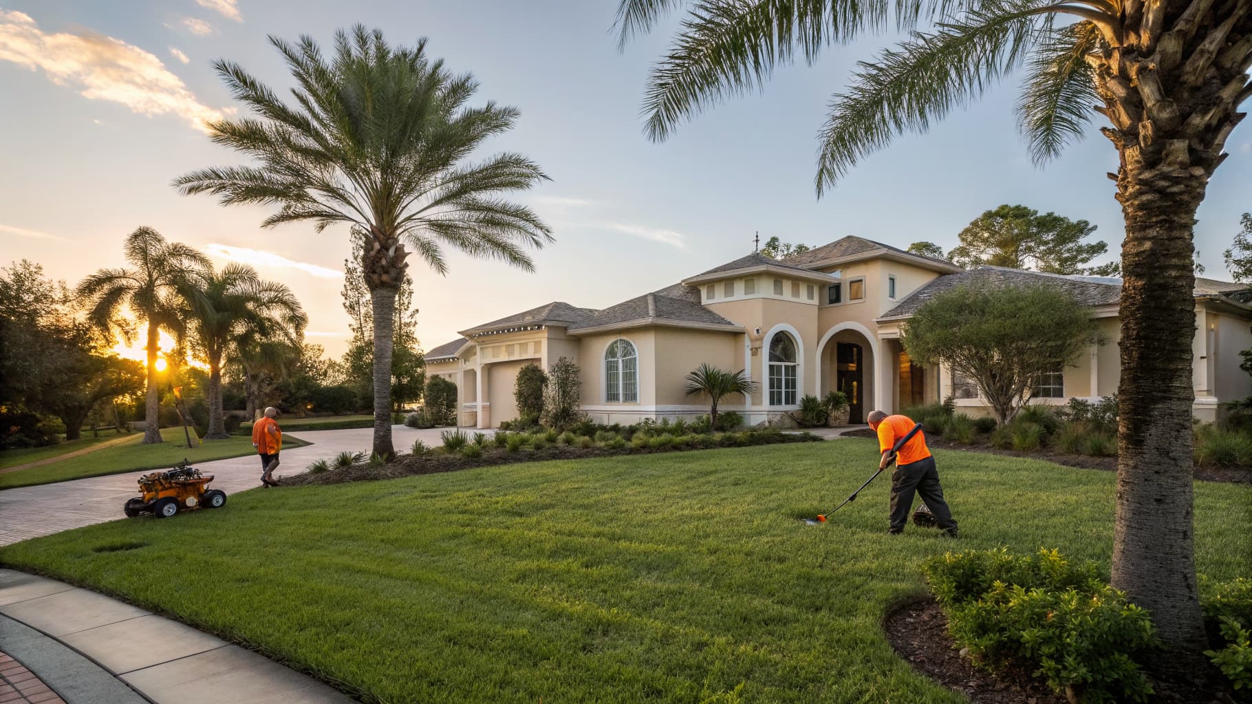 Miricale Services property maintenance crew working in Volusia County Florida